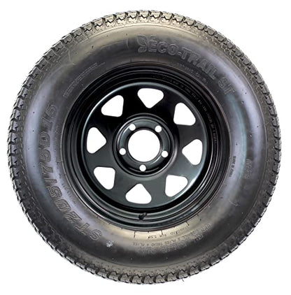 eCustomrim Trailer Tire Rim Assembly ST205/75D15 Black Load Range C 15 Inch