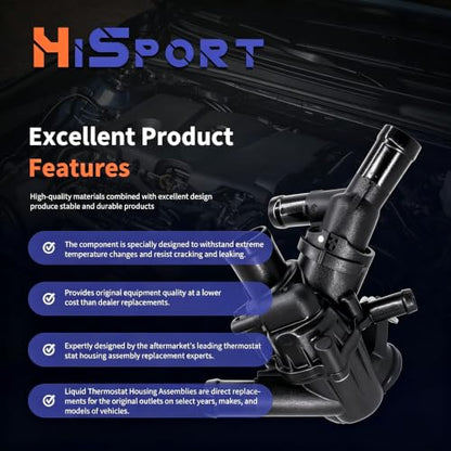HiSport 2702000415 Engine Coolant Thermostat Housing Assembly 9025187