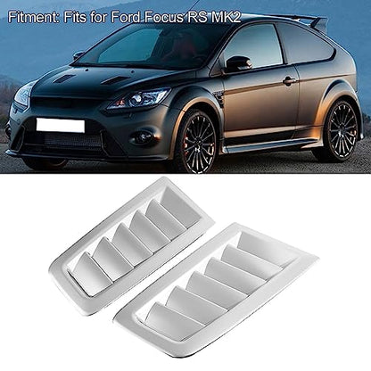 Universal Car Hood Vent Scoop Kit, Cold Air Intake Louvers for Auto Cooling, Fit for RS MK2 Bonnet Cover (Electroplating) - color: Electroplating