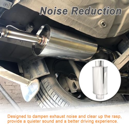 3'' Inch Ultra Quiet Exhaust Resonator,Performance Muffler Resonator 3" Inlet 3" Outlet 14" Overall Length T304 Stainless Steel Universal Fitment - size: 3.0''Inch