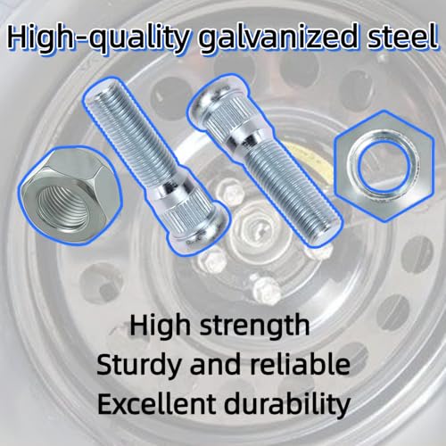 12Sets Trailer Studs with Nuts 1/2"-20 for 3500-4400 lb – 0.617" Spline, 0.77" Head, 2.2" L