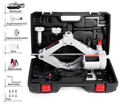 STANDTALL Electric Car Jack 3 Ton 12V Scissor Floor Jack Kit - color: Gray