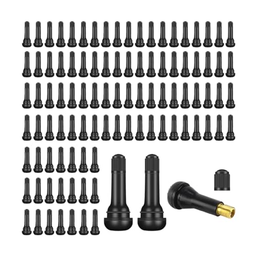 100 Pack TR413 Snap-in Tire Valve Stems for Tubeless Wheels
