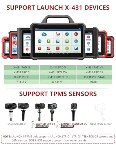 LAUNCH X-431 i-TPMS Tire Pressure Monitor System Service Tool Work with X-431 Scanner and i-TPMS APP Supports 315/433MHz Sensors - [Upgraded Version of TSGUN]