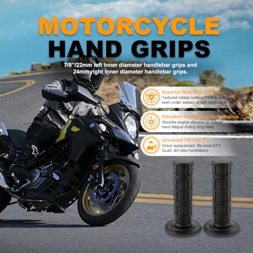 7/8" Motorcycle Hand Grips - size: 22mm
