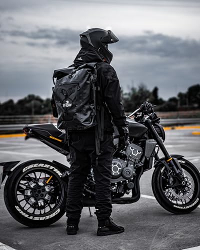 Grapelet Motorcycle Sissy Bar Bag, Waterproof Roll-Top Dry Backpack 35L