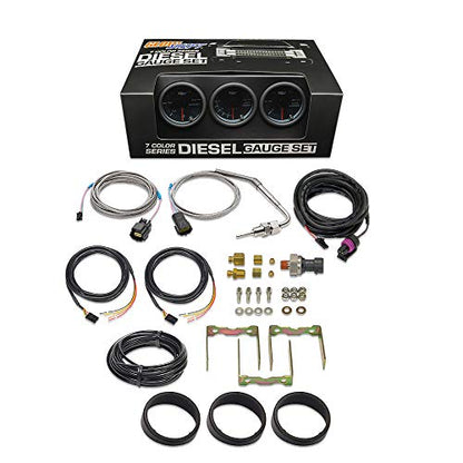 GlowShift Tinted 7 Color 3-Gauge Diesel Truck Set, 2-1/16" 52mm