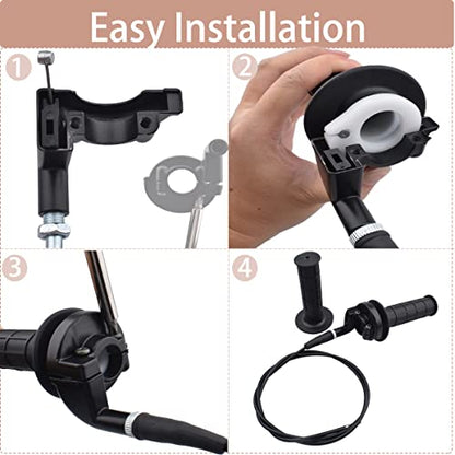 Twist Throttle Accelerator Handle Grips and Cable Set for 7/8" 50cc 150cc 250cc Mini Bike ATV Quad Pit Bike Dirtbike (22mm) - size: Straight Cable