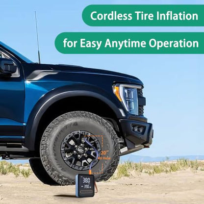 Tire Inflator Portable Air Compressor, Dual Cylinder Tire Air Pump