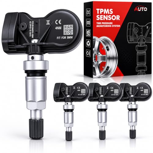 4Pack 315/433MHZ Universal Pre-Programmed TPMS Sensor Tire Pressure Monitoring Sensors Compatible with BMW Model