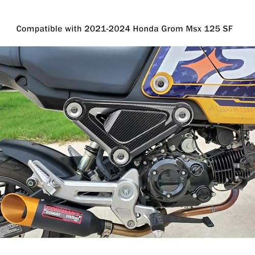 Mokuo Motorcyle 페어링 부품, ABS 소재 후면 커버, 2021-2024 혼다 그롬 Msx 125 SF와 호환, 탄소 섬유 색상 - style: 후면 사이드 커버
