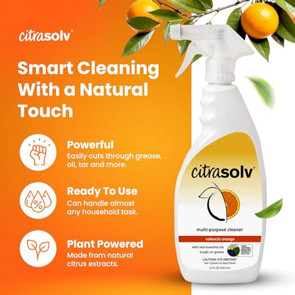 Citra Solv Multi Purpose Cleaner & Degreaser Spray, Valencia Orange, 22 oz - size: 22 Fl Oz