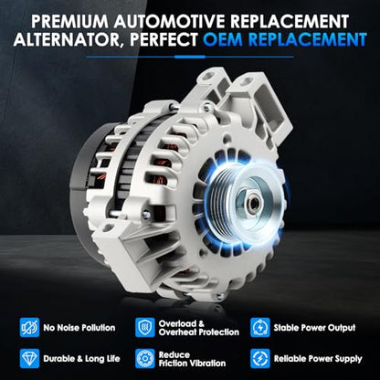 8290 Car Alternators Fit for GMC Envoy 02-05, Envoy XL XUV 04-05, for Chevrolet Trailblazer 02-05, for Buick Rainier 04-05 4.2L Automotive Replacement Alternator 10464468 15062413 400-12179 - size: #8290 Alternator