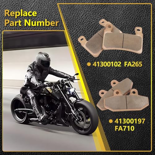 Sintered Disc Brake Pad For 2018-2024 Harley Davidson 107 Series, 114 Series, 117 Series, FLI Hydra-Glide Revival, Replace# FA265 41300102, FA710 41300197