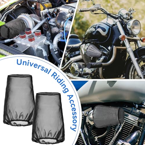 Meonum 2 Pack Cone Air Intake Filter Cover, Universal Dustproof Sock, Big