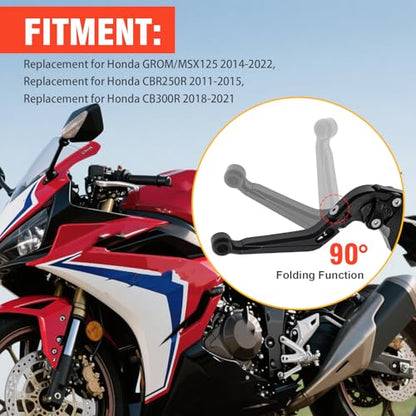LIDSCURA CBR300R Motorcycle Brake Clutch Levers, Replacement for Honda GROM/MSX125 2014-2022, Replacement for Honda CBR250R 2011-2015, Replacement for Honda CB300R 2018-2021