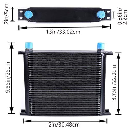 30 Row AN10-10AN Stacked Plate Oil Cooler Aluminium Alloy - color: Oil Cooler, size: 30 Row-BK