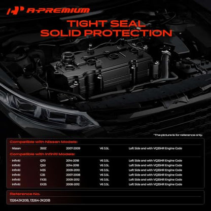 A-Premium Left Side Engine Valve Cover with Gasket - style: Left Side