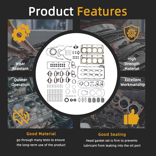 Head Gasket Set with Bolts, 5.3/4.8L for GMC Envoy/Sierra/Yukon - style: for Silverado 1500 5.3L 2005-2013