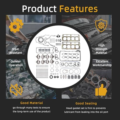 Head Gasket Set with Bolts, 5.3/4.8L for GMC Envoy/Sierra/Yukon - style: for Silverado 1500 5.3L 2005-2013