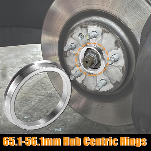 X AUTOHAUX 4pcs OD 65.1mm to ID 56.1mm Aluminum Alloy Car Hub Centric Rings Wheel Bore Center Spacer - size: 65.1mm ID to 56.1mm OD