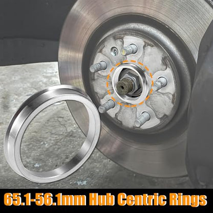 X AUTOHAUX 4pcs OD 65.1mm to ID 56.1mm Aluminum Alloy Car Hub Centric Rings Wheel Bore Center Spacer - size: 65.1mm ID to 56.1mm OD