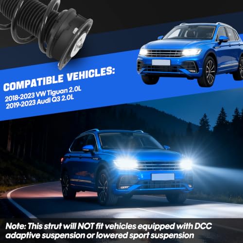 5QF413031CN 2PCS Front Shock Strut Absorber Compatible with 2018-2023 VW Tiguan Compatible with 2019-2023 Audi Q3 2.0L Replace 5QF413031AS 3Q0413031BN Non‑DCC Suspension