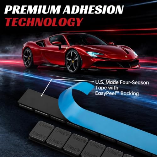 OTUAYAUTO 1/4oz 576pcs Black Adhesive Stick-On Wheel Weights 144oz/Box - color: Black, size: 576 PCS
