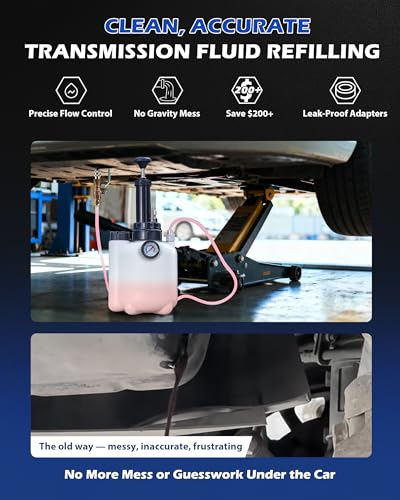 3L Transmission Fluid Transfer Pump, Manual Fluid Transfer Pump Kit with 12 ATF Adapters, Automotive Transmission Filler Service System for Transmission, Differential and