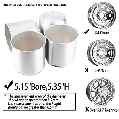 4Pcs 5.15" OD 5.31" H Gear Style Trailer Wheel Center Caps for Rim - size: 5.15" OD 5.31" H