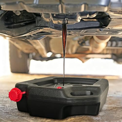 16-Quart Automotive Drain Pan Container for Oil Changes and Fluid Collection