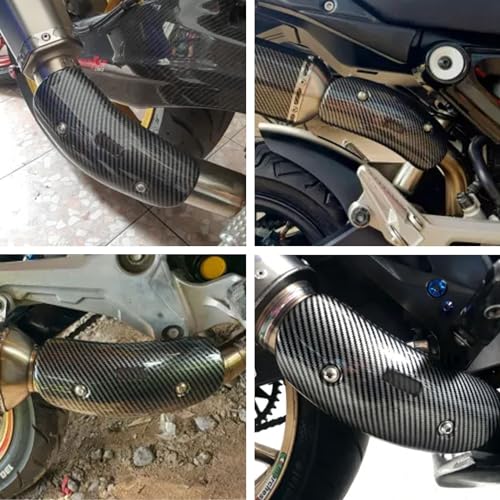 Exhaust Heat Shield Muffler Pipe Heat Cover Protector Guard Imitation Carbon Fiber Stainless Steel (C) - size: C