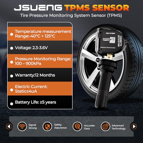 Jsueng 13598772 TPMS Sensor, GM Tire Pressure Monitoring System Sensor - size: 4 Piece - 13598772
