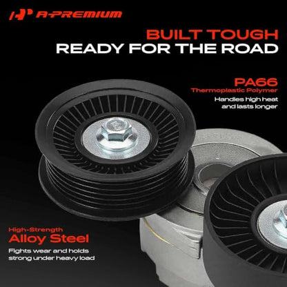 A-Premium Belt Tensioner Assembly with Pulley Compatible with Dodge, Jeep - color: 39120 Grand Cherokee 05-10 (3.7L)/04-09 (4.7L)