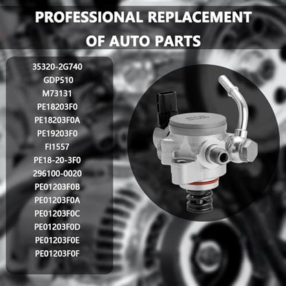 PE01203F0B High Pressure Fuel Pump Compatible with Mazda 3 Mazda CX-5 2.0L 2.5L Mazda 6 2.5L L4 SKYACTIV-G Engine Only For # GDP510 PE19-20-3F0 - size: PE01203F0B