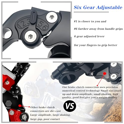 Universal Motorcycle 7/8" 22mm Handlebar Brake Master Cylinder Clutch Lever CNC Left & Right Set Compatible with Honda Kawasaki Suzuki Yamaha（ Piston Diameter 12.7mm (Black) - color: Black