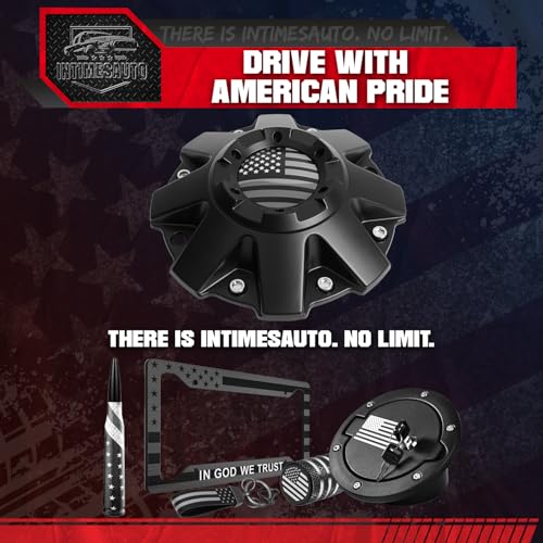 4-Pack Center Caps for Mayhem C108010C01 C806803-2CAP — Matte Black, American Flag - color: Matte Black with American Flag, size: Mayhem C108010C01 / C806803-2CAP