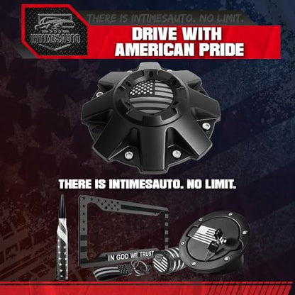 4-Pack Center Caps for Mayhem C108010C01 C806803-2CAP — Matte Black, American Flag - color: Matte Black with American Flag, size: Mayhem C108010C01 / C806803-2CAP