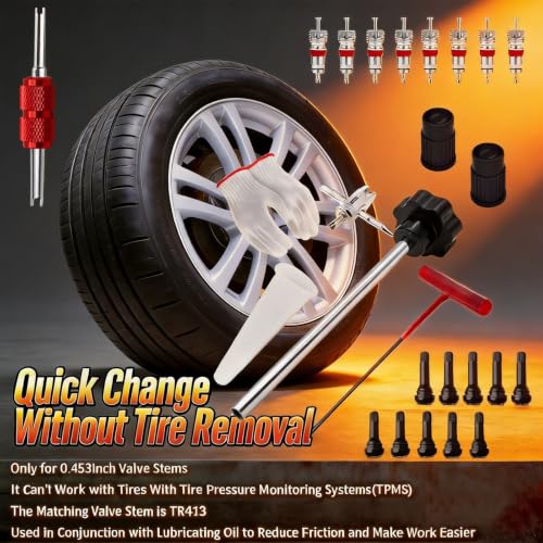 Tire Valve Stem & Core Removal Replacement Installation Tool Kit