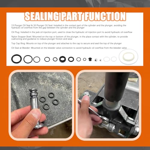 16PCS Hydraulic Jack Seal Kit,Professional Floor Jacks Oil Sealing Kits
