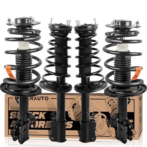 KUIPERAUTO Front and Rear Complete Strut Spring Assemblies 172310 172309 272308 272307 Compatible for 2008-2011 Toyota Camry Avalon Shock Absorbers (Set of 4) - size: 4x Front+Rear Struts, style: 07-11 Toyota Camry 3.5L