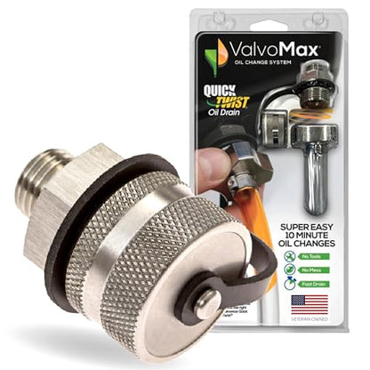 ValvoMax Oil Drain Valve – Quick Twist Oil Drain Plug for Mess-Free DIY Oil Changes – No Tools Required – M20-1.50 Thread Size – Veteran-Owned American Brand - size: M20-1.50