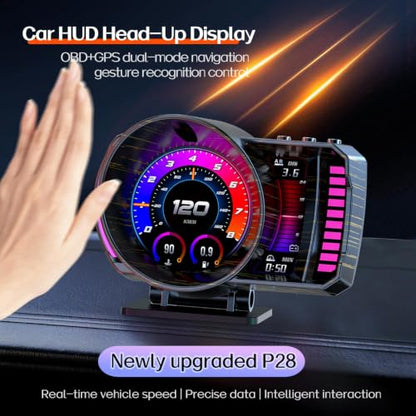 wiiyii OBD2 Gauge Display Heads Up Display for Cars,Speedometer for Car