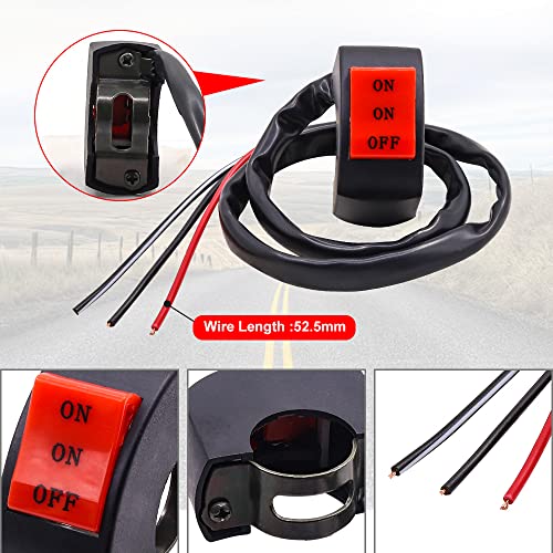 2Pcs Motorcycle Handlebar Switch 7/8" 12V ATV Handlebar for Motorbike Light Bike Light Spotlight 3 Position Control