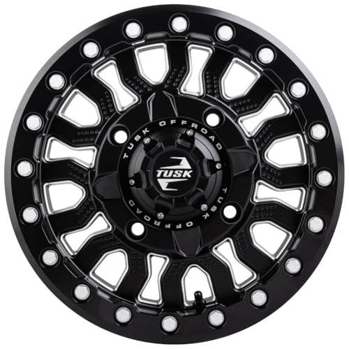 4/156 Tusk Fremont Beadlock Wheel 15x7 Compatible with Polaris RZR XP Turbo 2016-2026 /Yamaha YXZ 1000 2019-2026 (Milled/Black, Offset 5.0 + 2.0) - color: Milled/Black, size: Offset 5.0 + 2.0