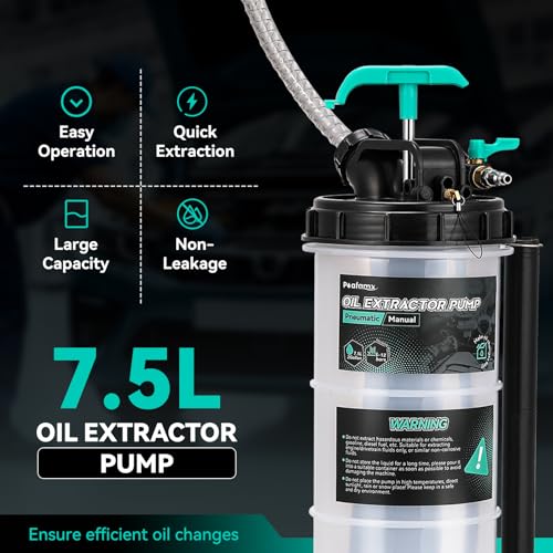 Poafamx 7.5L Oil Extractor Pump Pneumatic/Manual, 2 Gallon Fluid Extractor - size: 2 Gallon