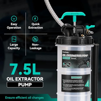 Poafamx 7.5L Oil Extractor Pump Pneumatic/Manual, 2 Gallon Fluid Extractor - size: 2 Gallon