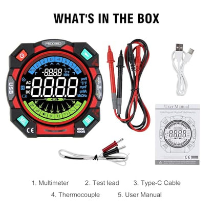 Digital Multimeter Tester 6000 Counts TRMS Auto-Ranging 600V AC/DC Voltage