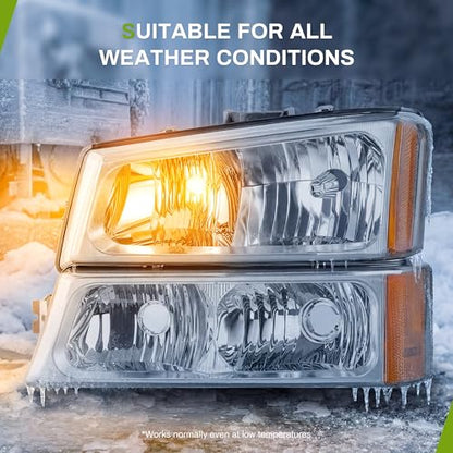 AUTOSAVER88 Headlight Assembly Compatible with 2003-2006 Chevy Silverado - color: OE- Chrome/Amber/Clear