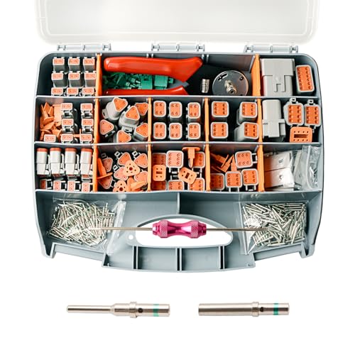 452 Pcs Grey DT Deutsch Connector Kit, 2 3 4 6 8 12 Pin, Automotive Repair - size: ZH-0068-1